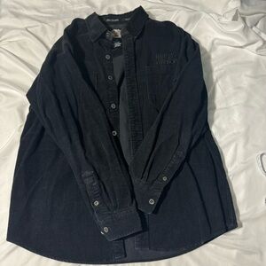Harley Davidson  Corduroy Button Down Shirt Black XL